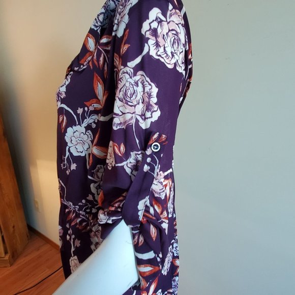 Style & Co Purple Tunic Style Blouse - Picture 2 of 5